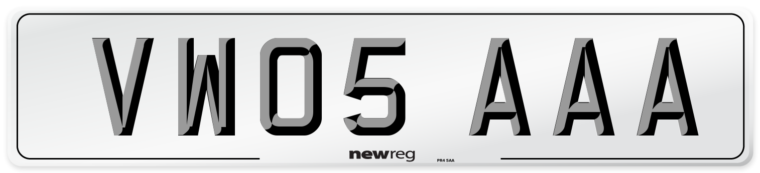 VW05 AAA Number Plate from New Reg